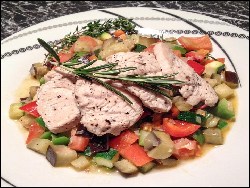 Hähnchenbrust auf Provence-Gemüse