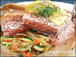 Lachssteak mit Gemüse