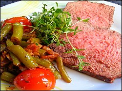 Roastbeef an grünen Bohnen