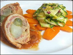 Schweineroulade in Zwiebel - Specksauce