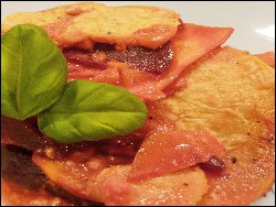 Süßkartoffel-Rote Bete-Kokosmilch-Gratin